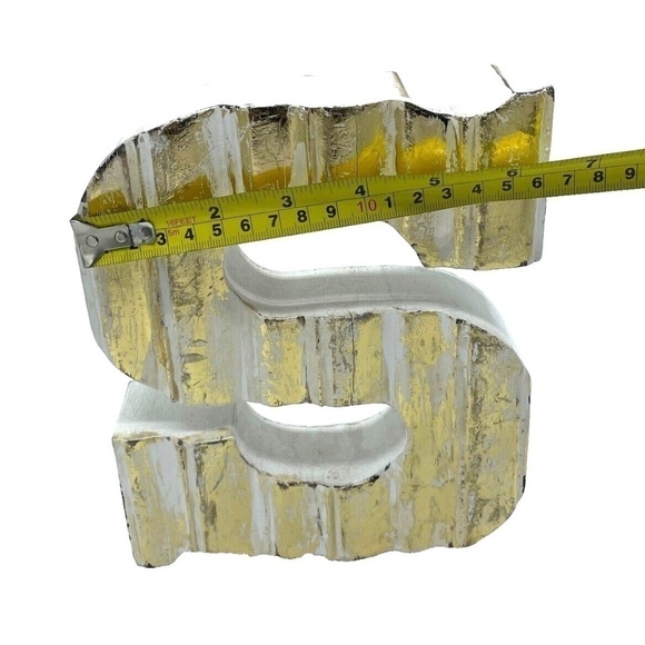 Decorative Wooden "S"‎ with gold/white detailing - Picture 5 of 5